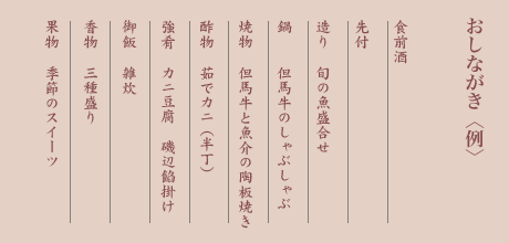 おしながき